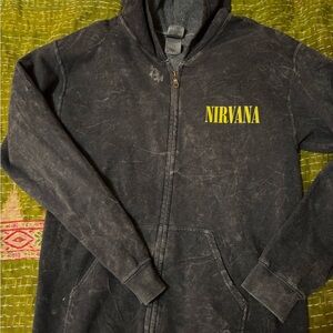 NIRVANA Black and Yellow Hoodie Jacket